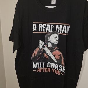 Black Graphic Tee with Bold Design